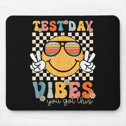 Retro Test Day Vibes You Got This Motivation Teach マウスパッド (正面)