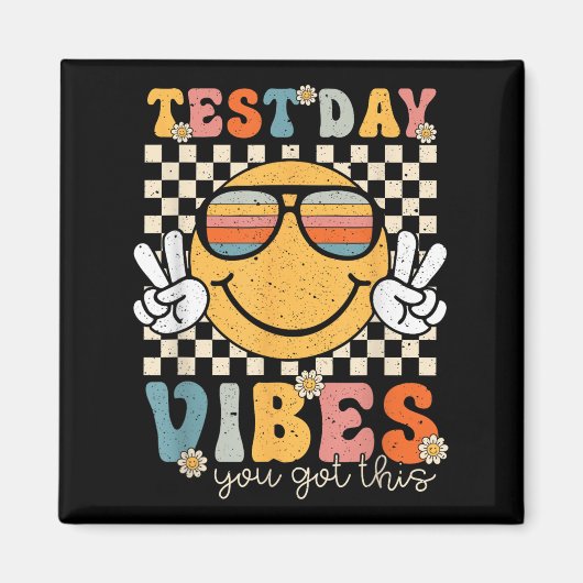 Retro Test Day Vibes You Got This Motivation Teach マグネット (正面)