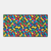 Retro Tetris Blocks Seamless Pattern デスクマット (正面)