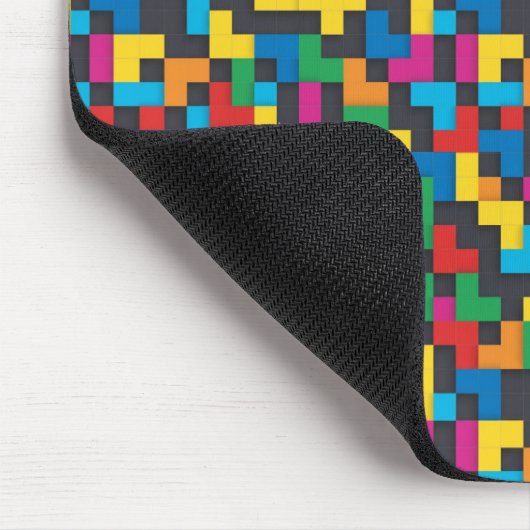 Retro Tetris Blocks Seamless Pattern マウスパッド (コーナー)