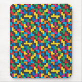 Retro Tetris Blocks Seamless Pattern マウスパッド (正面)