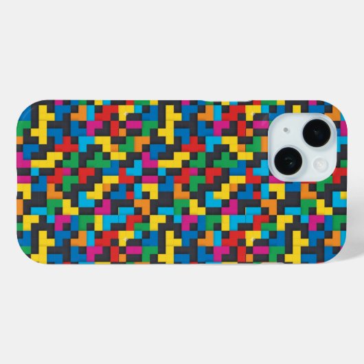 Retro Tetris Blocks Seamless Pattern Case-Mate iPhoneケース (裏面 (横))