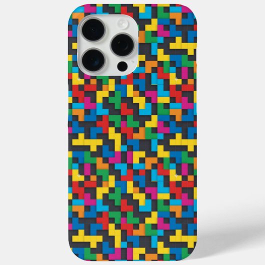 Retro Tetris Blocks Seamless Pattern Case-Mate iPhoneケース (裏面)