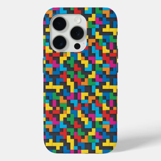Retro Tetris Blocks Seamless Pattern Case-Mate iPhoneケース (裏面)