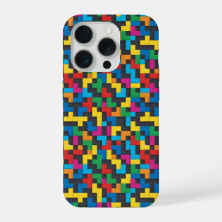 Retro Tetris Blocks Seamless Pattern iPhone 15 Proケース
