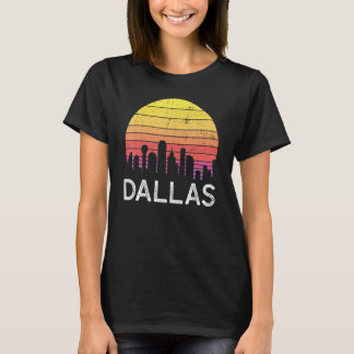 Retro Texas Dallas Skyline Vintage Urban Buildings Tシャツ