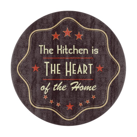 Retro Text Kitchen Quote カッティングボード (正面)