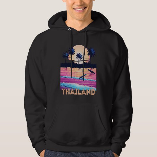Retro Thailand Thai Souvenir Surf パーカ (正面)