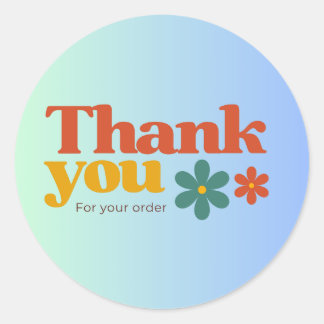 Retro Thank You Sticker ラウンドシール