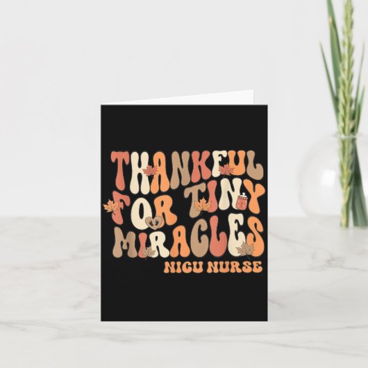 Retro Thankful For Tiny Miracles Thanksgiving Nicu カード (正面)