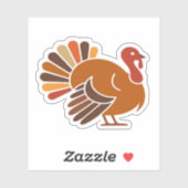 Retro Thanksgiving Turkey � Fall Harvest Design Cl シール (シート)