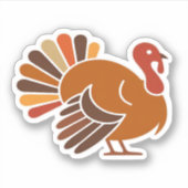 Retro Thanksgiving Turkey � Fall Harvest Design Cl シール (正面)