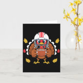 Retro Thanksgiving Turkey Football Toddler Boys Ki カード (黄色い花)