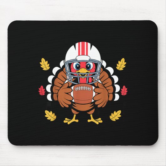 Retro Thanksgiving Turkey Football Toddler Boys Ki マウスパッド (正面)