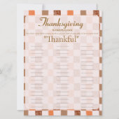 Retro Thanksgiving Words game card シーズンカード (正面)