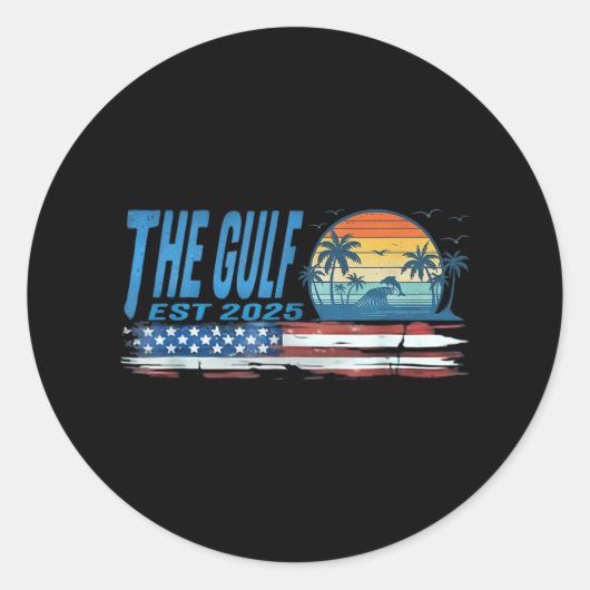 Retro The Gulf Est 2025 Women Men  ラウンドシール (正面)
