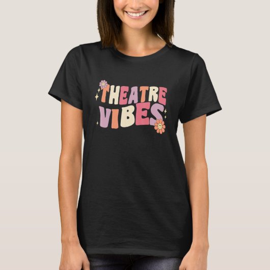 Retro Theatre Vibes Teacher Women Kids Auditorium  Tシャツ (正面)