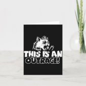 Retro This Is An Outrage Quote Meme Cat Cute Funny カード (正面)
