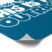 Retro This Is An Outrage Quote Meme Cat Cute Funny ポスター (角)