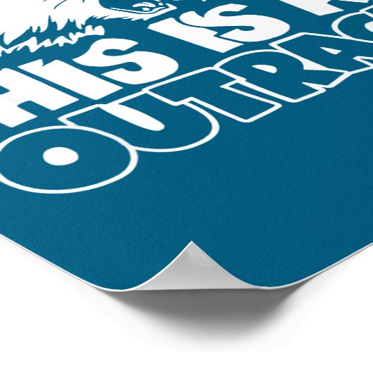 Retro This Is An Outrage Quote Meme Cat Cute Funny ポスター (角)