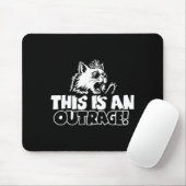 Retro This Is An Outrage Quote Meme Cat Cute Funny マウスパッド (マウス)