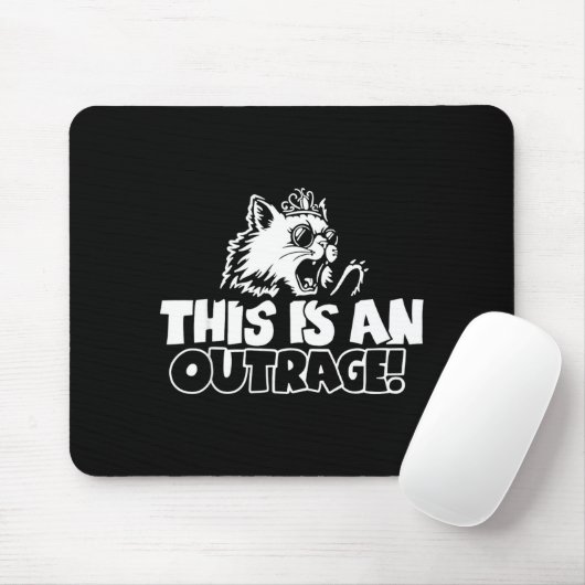 Retro This Is An Outrage Quote Meme Cat Cute Funny マウスパッド (マウス)