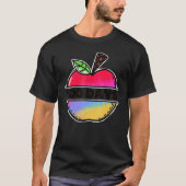 Retro Tie Dye Apple Happy 100 Days Of School Teach Tシャツ (正面)