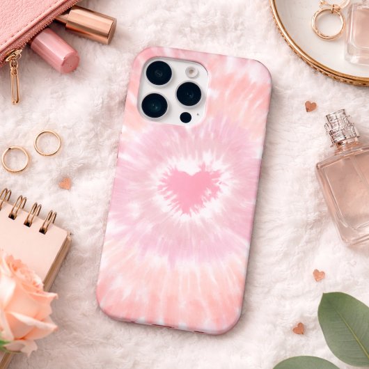 Retro Tie Dye Heart Signature iPhoneケース