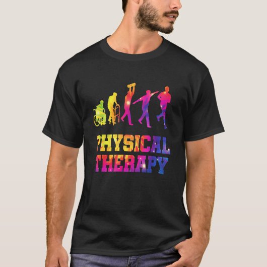 Retro Tie Dye Physical Therapy Evolution  PT Thera Tシャツ (正面)