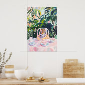 Retro Tiger Poster, Tiger Oil Painting, Vintage ポスター (キッチン)