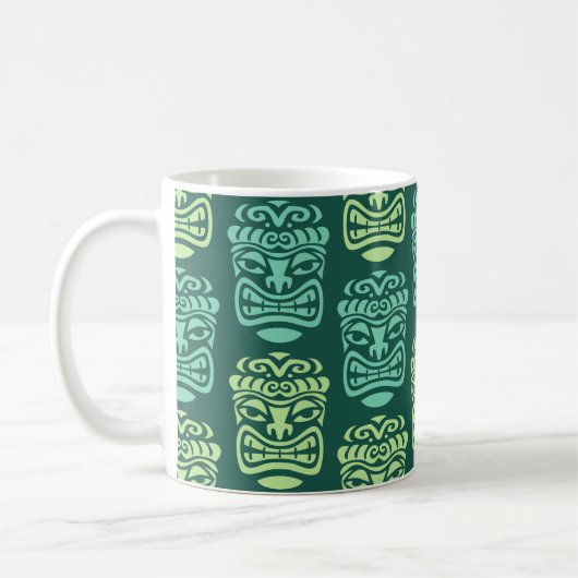 Retro Tiki Beach Bar Pattern コーヒーマグカップ (左)