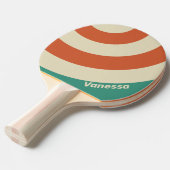 Retro Timeless Circle Stripe with Name 卓球ラケット (正面アングル)