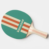 Retro Timeless Pin Stripes with Name 卓球ラケット (横)