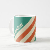 Retro Timeless Stripes with Name コーヒーマグカップ (正面左)