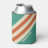 Retro Timeless Stripes with Name 缶クーラー (缶正面)