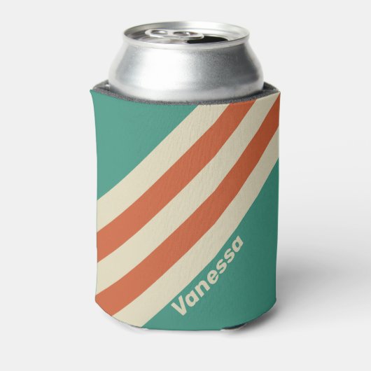 Retro Timeless Stripes with Name 缶クーラー (缶裏面)