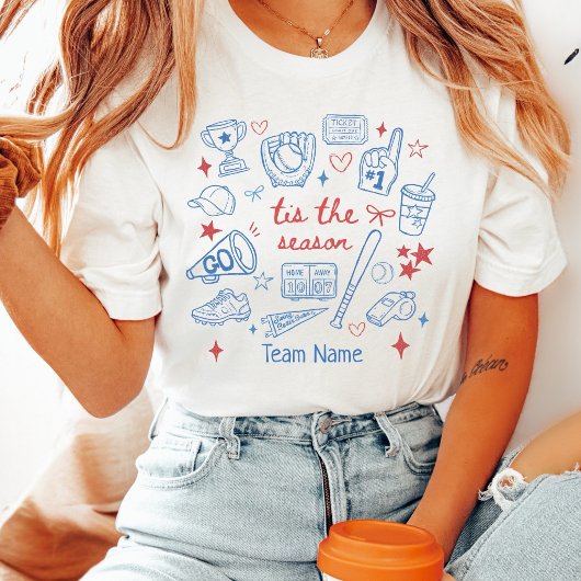 Retro Tis the Season Baseball Custom Team Name Tシャツ