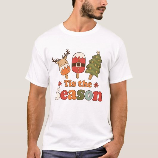 Retro Tis the Season Christmas Cute Holiday Tシャツ (正面)