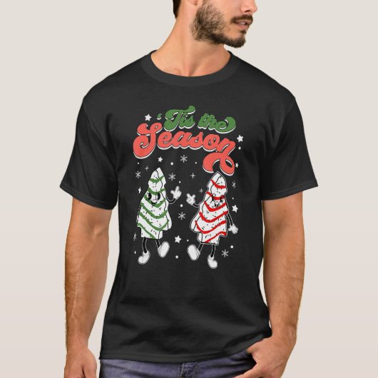 Retro Tis The Season Christmas Tree Cakes Debbie Tシャツ (正面)