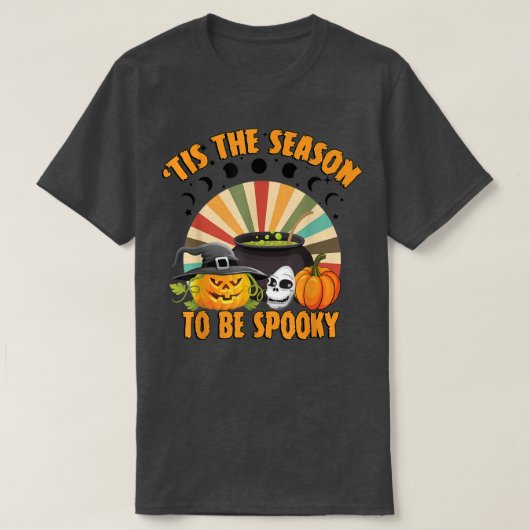 Retro Tis The Season To Be Spooky Moonphase Witch  Tシャツ (デザイン正面)