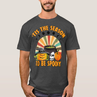 Retro Tis The Season To Be Spooky Moonphase Witch  Tシャツ