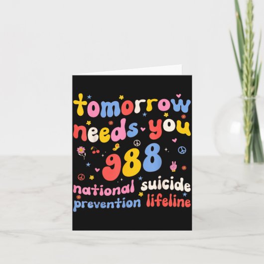 Retro Tomorrow Needs You 988 Suicide Prevention Aw カード (正面)