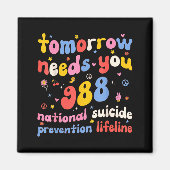 Retro Tomorrow Needs You 988 Suicide Prevention Aw マグネット (正面)
