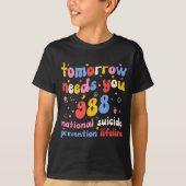 Retro Tomorrow Needs You 988 Suicide Prevention Aw Tシャツ (正面)