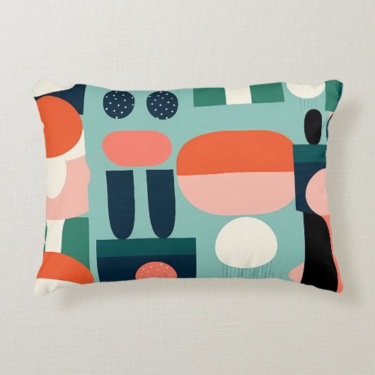 Retro Totem Geometric Pillow アクセントクッション (正面)