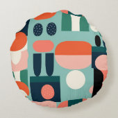 Retro Totem Geometric Pillow ラウンドクッション (裏面)