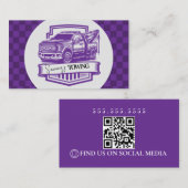 Retro Towing Services Logo QR Code 名刺 (正面/裏面)