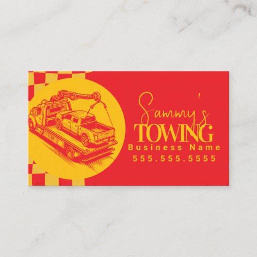 Retro Towing Services QR Code 名刺 (正面)