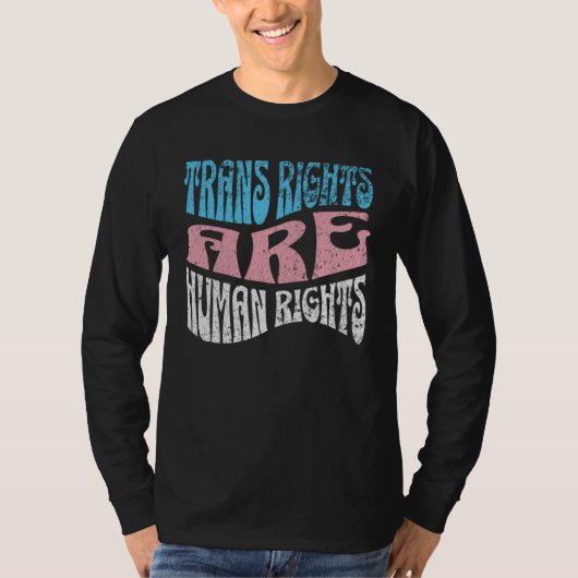 Retro Trans Right are Human Rights Transgender LGB Tシャツ (正面)