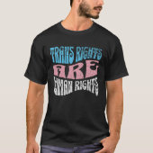 Retro Trans Right are Human Rights Transgender LGB Tシャツ (正面)